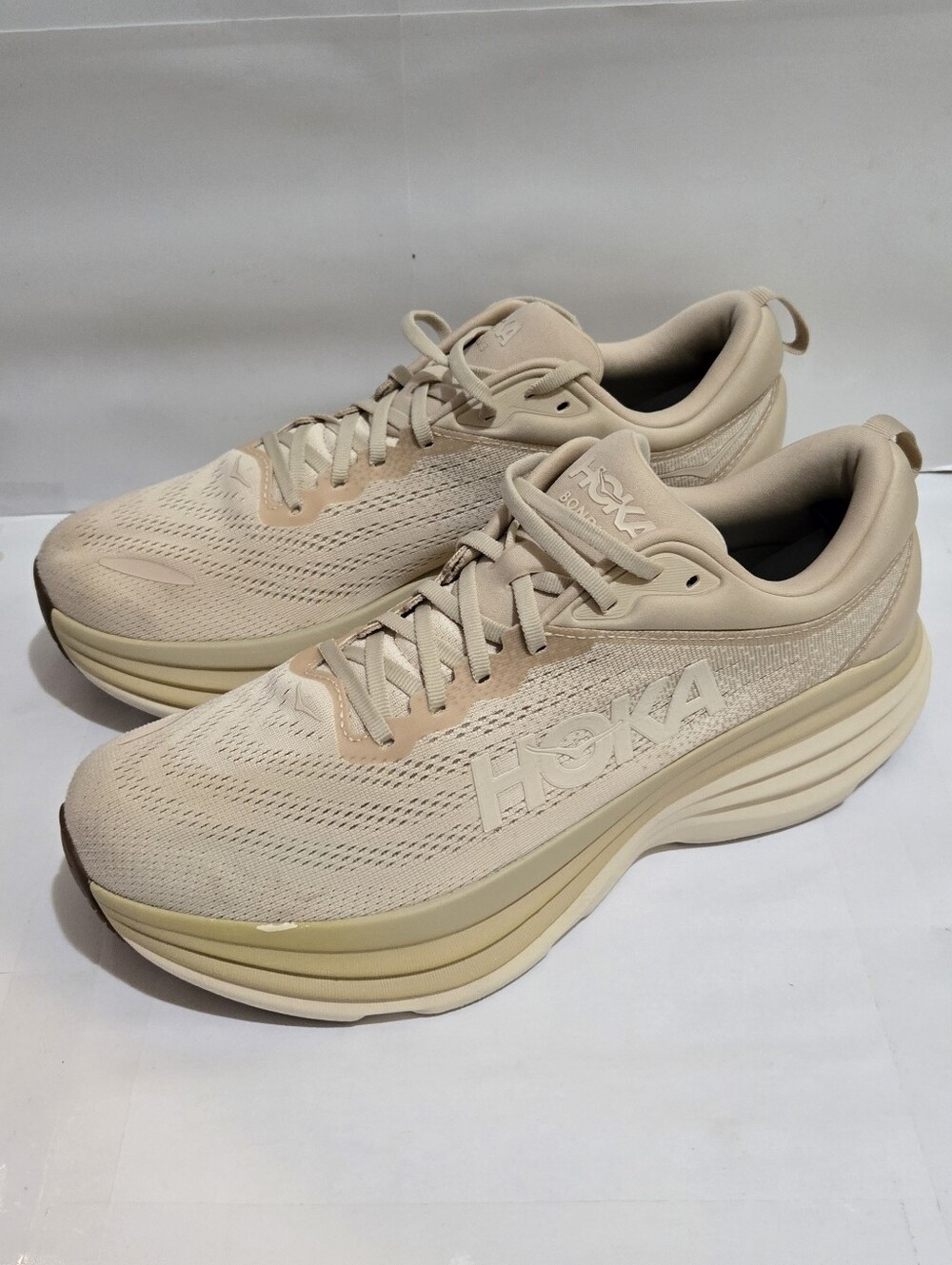 HOKA One One Bondi 8 Men's Size 11.5 Shifting Sand Vanilla Running Shoes